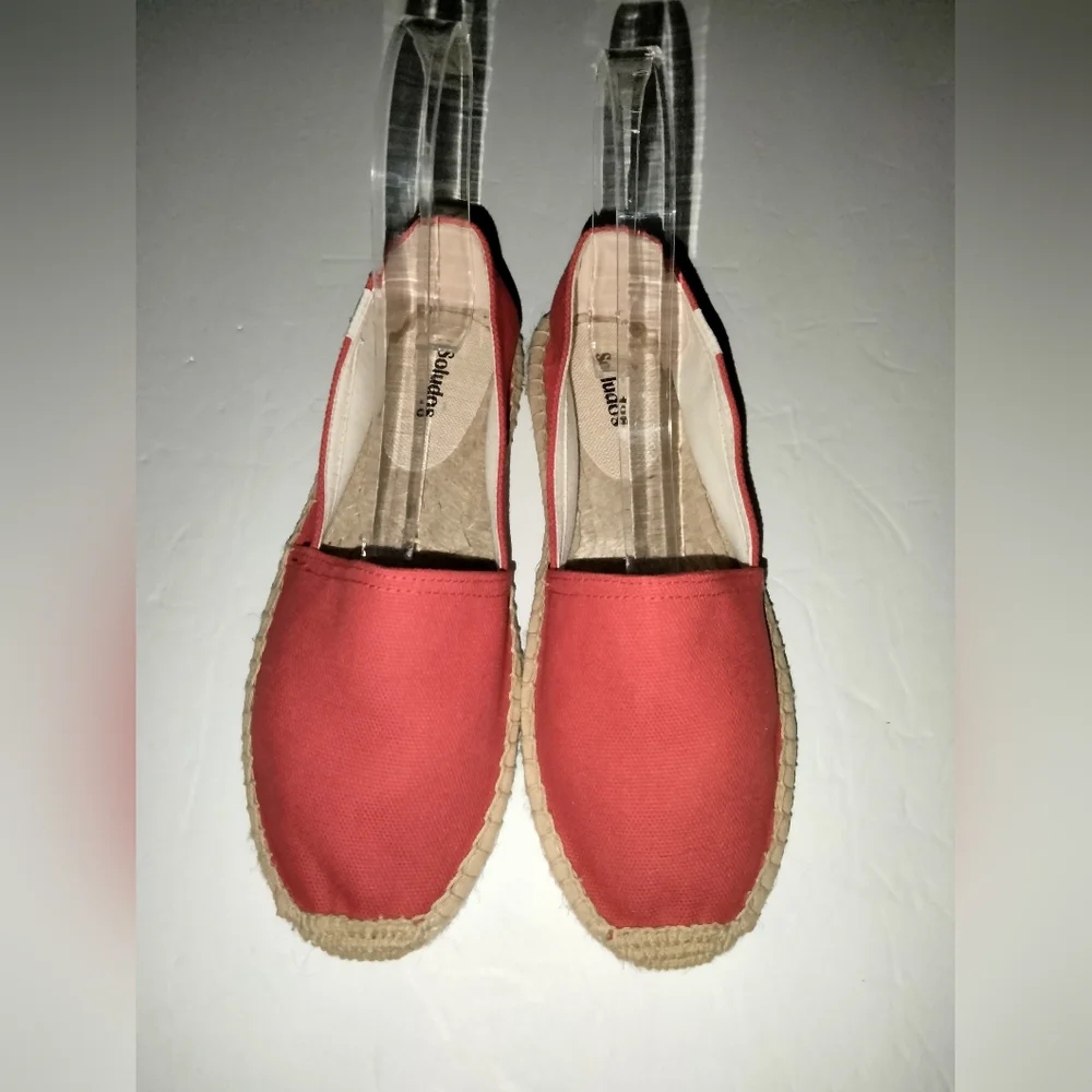 Soludos (Size 8-8.5) Red Canvas Slip-on The Original Dali Espadrilles (Like New)